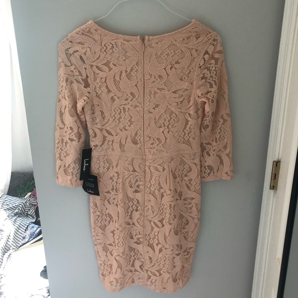 NEW LULUS Blush Pink Lace Dress - Picture 9 of 10